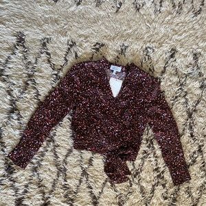 & Other Stories Cropped Wrap Blouse - Silky Floral